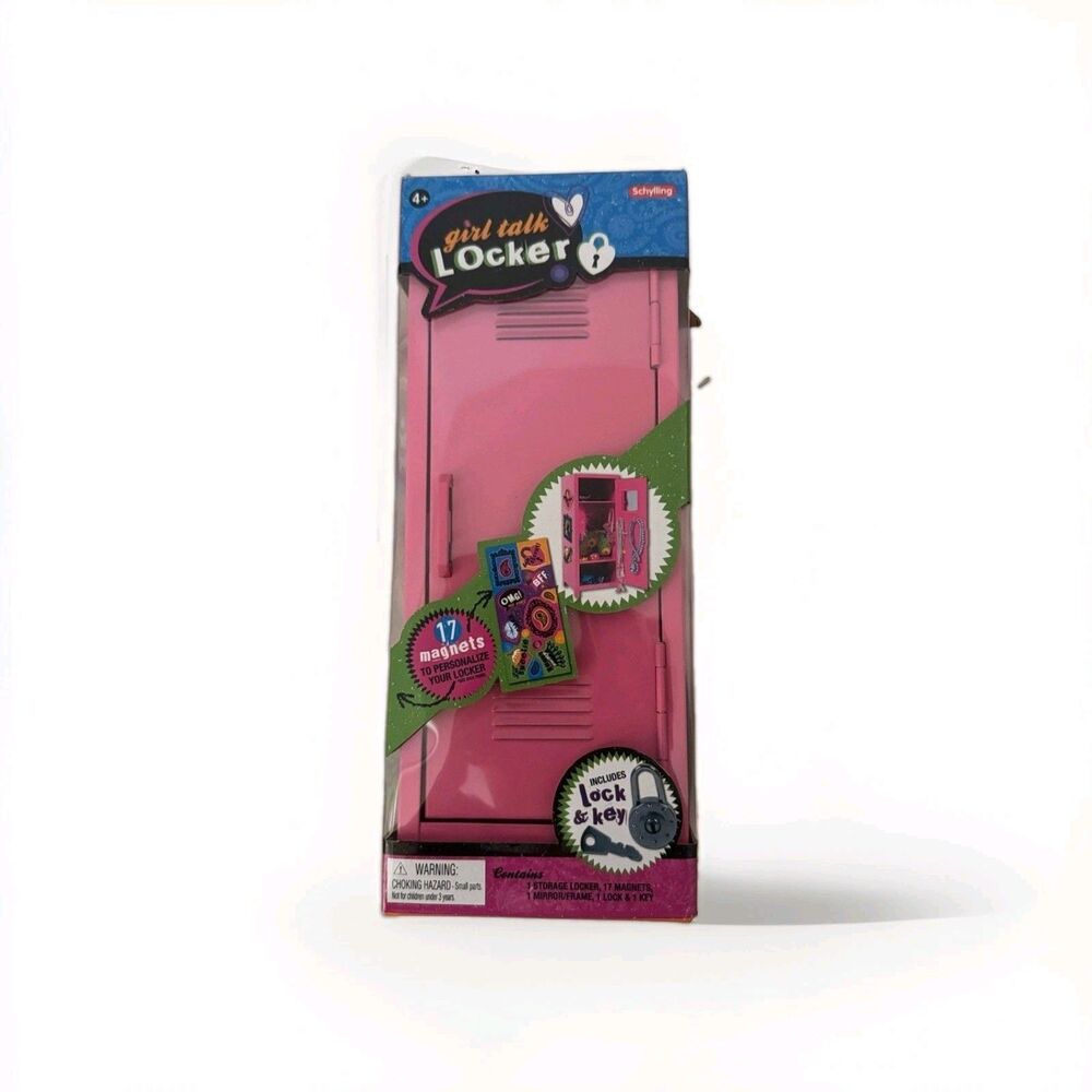 Schylling Girl Talk Locker Playset Pink Metal Magnet Stickers NIB